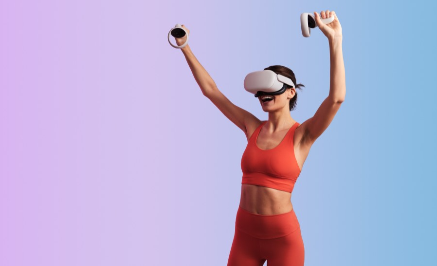 Фото спортивної людини у VR окулярах